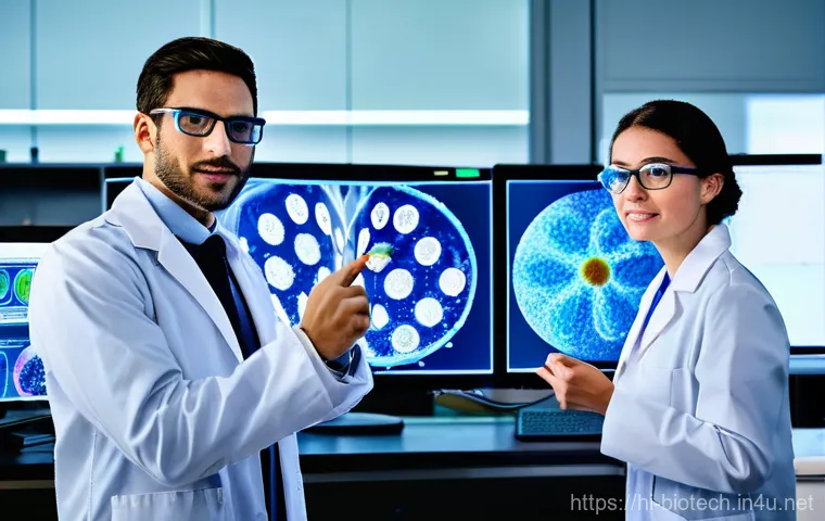 바이오 의약품 시장 동향 - **Prompt 1: Personalized Medicine and AI in a Modern Lab**
    A highly detailed, realistic image of...