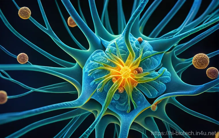 단백질 기반 치료제 - **Prompt:** A dynamic, macro-microscopic view inside a human body. Focus on vibrant, intricately fol...