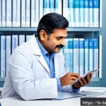Home 19 세포 치료의 윤리적 문제 - A detailed, realistic hospital consultation scene featuring a middle-aged Indian patient and a docto...