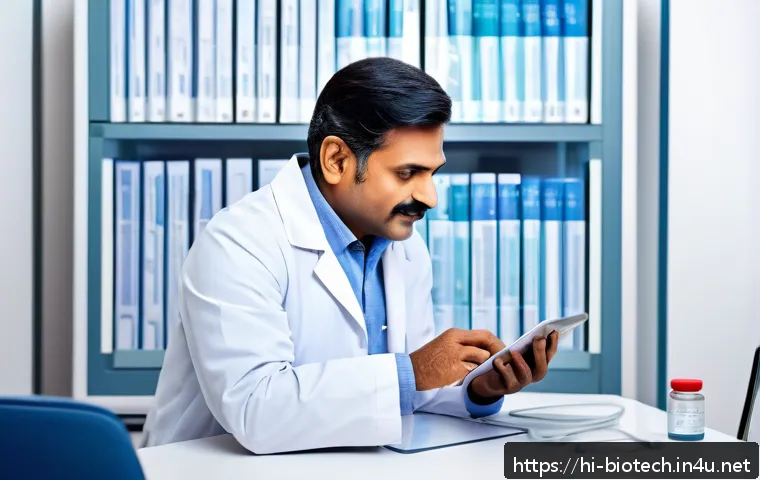 세포 치료의 윤리적 문제 - A detailed, realistic hospital consultation scene featuring a middle-aged Indian patient and a docto...